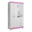 Guarda Roupa 2 Portas com Espelho Branco ou Rosa